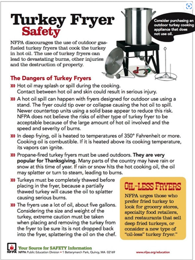 DOVFD Turkey Fryer Safety Information