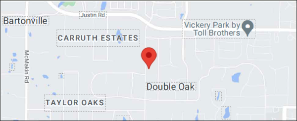 Map of Double Oak with Radar Trailer Location