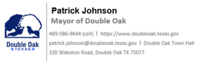 Mayor Johnson's email signature with contact information