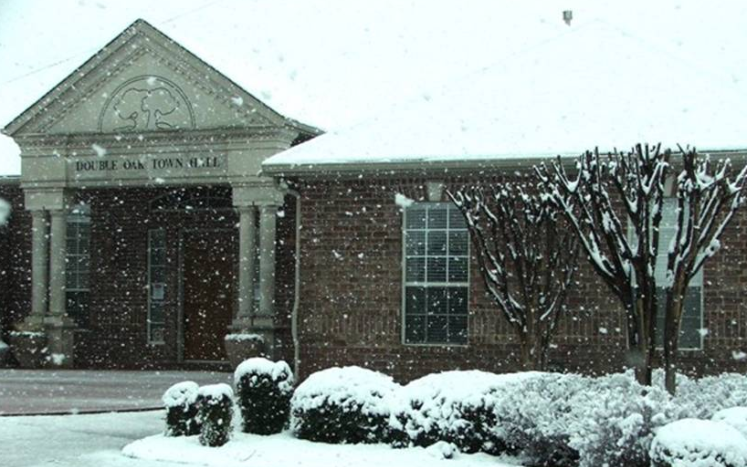 Double Oak Town Hall Snow Picture