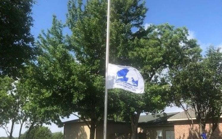 Town Flag Lowered